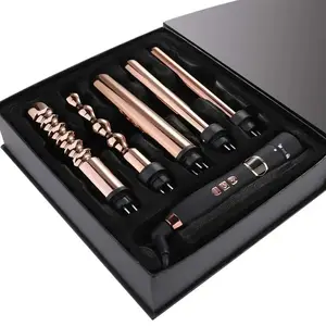 Professional 6 in 1 Professional Custom Private Label Interchangeable Curling Iron Hair Rollers Set Curlers For Salon