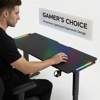 Table de jeu réglable à double mode AOR avec éclairage ambiant RGB multiple, vente en gros directe usine silencieuse