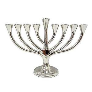 Vente chaude Bougeoir Judaica Hanukkah Menorah Bougeoir avec Étoile Stand Sept Bras Style Métal Menorah - Product Image 6