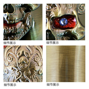 Halloween Metal <b>Skull</b> Clipper Cap Blue And Gold Flame Design Indoor <b>Decoration</b> - Product Image 4