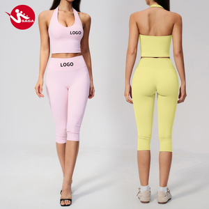 Conjunto <span class=keywords><strong>de</strong></span> Yoga Personalizado para Mujer, Nuevo, <span class=keywords><strong>de</strong></span> Cintura Alta, Efecto Levanta Glúteos, Control <span class=keywords><strong>de</strong></span> Abdomen, Secado Rápido, MOQ Bajo - Product Image 1