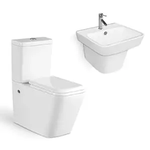 Ceramic Toilet Bowl With Sink Combo Bathroom Toilet And Sink Set Wc Modern Toilet Pot And Wash Hand Basin Combination