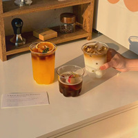 Gobelet en verre borosilicate 260 ml avec fond en forme de patte de chat, verre transparent pour café glacé, latte, thé, eau, verrerie