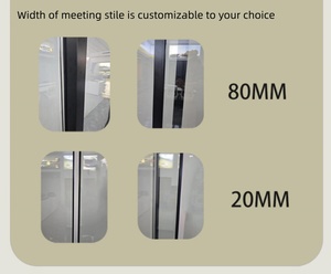 Porte e Finestre Pieghevoli Moderne <span class=keywords><strong>in</strong></span> <span class=keywords><strong>Alluminio</strong></span> Low-E Nere/Bianche, con Vetri Isolati e Resistenti agli Urti, <span class=keywords><strong>in</strong></span> Lega di <span class=keywords><strong>Alluminio</strong></span> Orizzontale per Edifici - Product Image 5