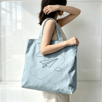 Pochette de rangement portable en toile à motif de dessin animé imprimé sur mesure avec fermeture éclair, sac cadeau robuste et réutilisable pour pique-nique