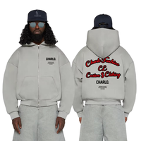 100% katoenen oversized hoodie met rits voor heren, populaire leverancier, op maat geborduurde hoodies, unisex kledingfabrikanten
