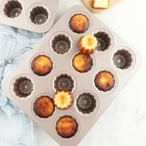 Style différent 1 6 12 tasses Cannele moule à gâteau en acier au carbone antiadhésif fromage gelée pouding Moldes tarte Cupcake bricolage outils de cuisson - Product Image 3