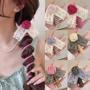 Mode doux dentelle fleur élastique téléphone <span class=keywords><strong>fil</strong></span> <span class=keywords><strong>cheveux</strong></span> cravates mignon téléphone ligne élastique <span class=keywords><strong>cheveux</strong></span> corde - Product Image 3