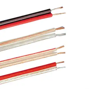 红色和黑色扁平带状扬声器扬声器电缆音频电缆每卷100米