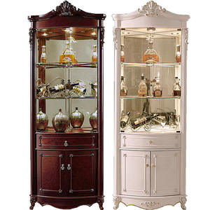 אירופאי שחור קפה בר קפה בר סלון ריהוט עץ עץ רצפת עץ יין ארון ארון סלון צבע אדום מטבח ארון - Product Image 4