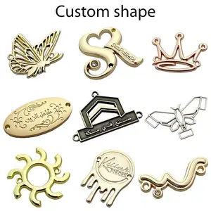 Clothing Accessory Custom Engraved Brand Logo Sew Metal Labels Tag For Garments / Swimwear