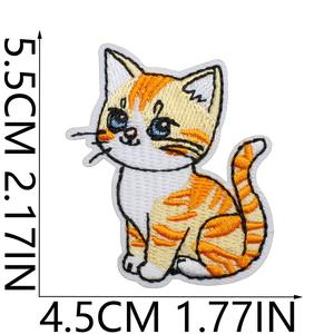 Factory Sell <b>Iron</b> on Embroidery Cute Yellow Cat Patch for Decoration - Product Image 3