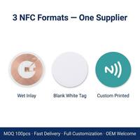 En Stock Inlay Seco/Inlay Húmedo/Etiquetas Adhesivas RFID/NFC ISO 14443A e ISO 15693 con Forma Cuadrada, Redonda y Rectangular de RZX
