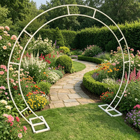 Arche de mariage de jardin en métal à double poteau avec base, pour ballons, anneaux et fleurs, style pergola, pour toile de fond