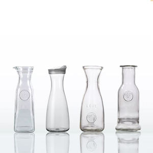 <span class=keywords><strong>Carafe</strong></span> en verre pour boissons de 250 ml, 500 ml, 1 litre <span class=keywords><strong>avec</strong></span> couvercles en plastique, col étroit, large ouverture, bouteille en verre pour jus, eau, vente en usine - Product Image 1