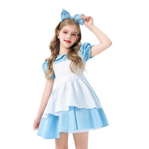 Disfraz de <span class=keywords><strong>Princesa</strong></span> Estilo Pastoral para Niñas, Vestido de Poliéster Inspirado en Alice, con Delantal, Lazo y Calcetines, para Halloween - Product Image 4