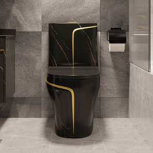 Toilettes de luxe en céramique monobloc Sanitarios Inodoros <span class=keywords><strong>Wc</strong></span> Gold Line Design Salle de bain en céramique Cuvette de toilette monobloc de couleur or blanc - Product Image 3