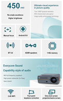 Projecteur LED Full HD Everycom YG627, TV Android, vidéo, film, LCD LED, vidéo 1080p, projecteur Beamer 4k