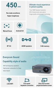 Everycom yg627 Full HD LED Máy Chiếu TV Android Video <span class=keywords><strong>Movie</strong></span> LCD LED video 1080P máy chiếu máy chiếu 4K - Product Image 2