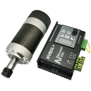 400W 48V Dc Cnc Borstelloze Spindel Motor Driver Kit Geen Hall W/Panel Mount