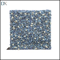 Dinding Bunga Mawar Sutra Buatan Seri Biru dengan Alas Kain 120x240cm dari Pabrik, Dekorasi Bunga Simulasi Tinggi