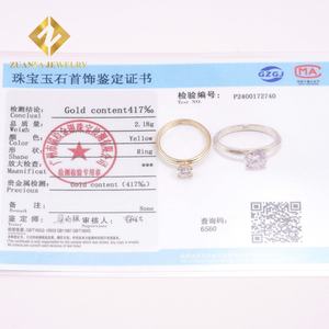 Classical Luxury 4claws Setting 10k Yellow Gold 1ct Round Brilliant Moissanite <b>Lab</b> Grown Diamond Solitaire Engagement Ring - Product Image 3