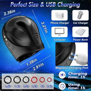 เครื่องเทรนเนอร์ระบบสั่นแบบดิจิตอล LED สำหรับผู้ชาย10ระดับ3ความเร็ว7ความถี่ในการทำความร้อนด้วยแม่เหล็ก USB - Product Image 6