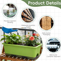 Outil de culture de légumes pour balcon domestique, pot de fleurs carré en plastique pour plantes succulentes 10,89 L, respirant, minimaliste, écologique, durable