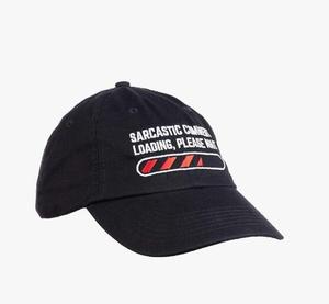 Comentario sarcástico <span class=keywords><strong>Cargando</strong></span> Por favor espere Humor de sarcasmo divertido para hombres Mujeres Gorra de béisbol Sombrero de papá Negro - Product Image 3