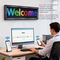Letrero LED Programable P10 para Interiores/Exteriores, Tablero de Mensajes Desplazables, Control por WiFi, Opciones de Pancarta Personalizable (39x14 Pulgadas) para