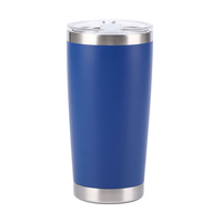 Mug Perjalanan Vakum Terisolasi Dinding Ganda 20oz Warna-Warni Kustom, Ramah Lingkungan, Gaya Amerika, Tutup Kaca Anti Bocor, Bahan Stainless Steel