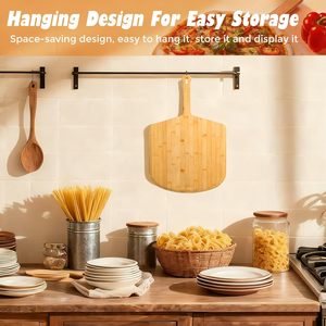 Pelle <span class=keywords><strong>à</strong></span> <span class=keywords><strong>pizza</strong></span> en bambou de 16 pouces, durable, compatible lave-vaisselle, spatule pour <span class=keywords><strong>pizza</strong></span>, accessoire de four, pour la cuisson, le transfert et le service - Product Image 3