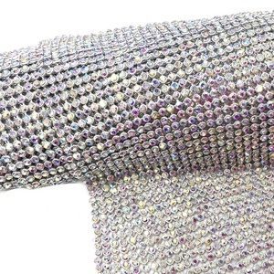 S093 SS8 <span class=keywords><strong>AB</strong></span> Couleur 3mm Tissu Diamante Strass Maille Cristal Maille Tissu Strass pour Sacs Tissu - Product Image 3
