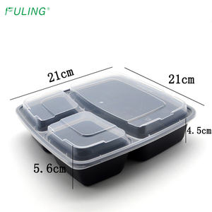 Farina piena di preparazione 3 vano porta pranzo scatola cibo Bento scatola contenitore cibo con coperchio - Product Image 2