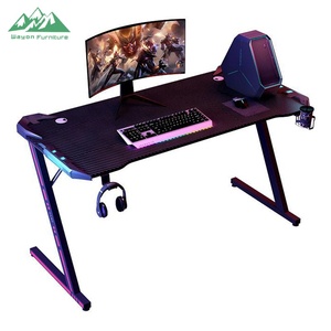 Scrivania da Gaming Professionale Wayon a Forma di Z, Tavolo per PC in Fibra di Carbonio con Illuminazione RGB e Portabicchieri per Giocatori E-Sports - Product Image 3