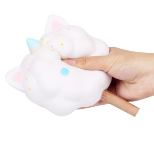 ตุ๊กตายูนิคอร์นแมวสีขาวนุ่มนิ่ม ของเล่นบีบ TPE คืนตัวช้า บรรเทาความเครียด ตกแต่งโต๊ะทำงาน สำหรับเด็กอายุ 5-7 ปี ใช้ได้ทั้งเด็กชายและเด็กหญิง - Product Image 3