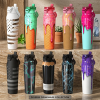 Bouteille d'eau sport isotherme anti-fuite en acier inoxydable avec couvercle à poignée, impression graphique personnalisée, vente en gros