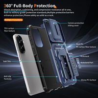Étui robuste pour Samsung A57 A37 A27 A17 A56 A36 A26 avec cache-caméra coulissant et béquille, coque de protection antichoc