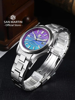 Montre automatique mécanique pour homme San Martin SN0150G Officielle 39 mm avec cadran MOP à dégradé de couleurs Miyota 9015 Étanche 100 m