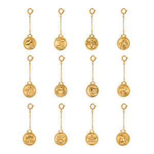 Amuletos de Bikini con Signos del Zodíaco |   Colgantes de Horóscopo en Acero Inoxidable con Baño de Oro PVD de 18K para Trajes de Baño y Ropa Interior - Product Image 2