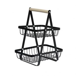 Single-Sided Light Duty Metal Kitchen Utensil Rack <b>Storage</b> <b>Basket</b> for Efficient Organization of <b>Vegetables</b> and Fruit - Product Image 3