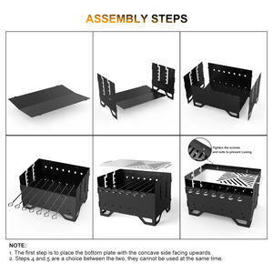 निर्धूम Foldable वाणिज्यिक शिविर स्टील तह Rotisserie पोर्टेबल आउटडोर लकड़ी का कोयला बारबेक्यू BBQ Grills - Product Image 6