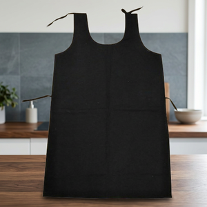 Bib <b>Apron</b> Cotton Simple Style Adjustable <b>Waist</b> For Daily Cooking Use Without Pockets - Product Image 2