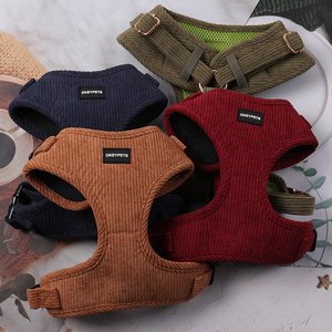 Toptan Kordonlu Çekmez Kahverengi Köpek Tasması Yeleği Ayarlanabilir Yumuşak Dolgulu Kadife Evcil Hayvan Yürüyüş Göğüs Tasması Üreticisi - Product Image 5
