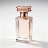 Capuchon de parfum de luxe orné de motifs floraux en alliage de zinc, couvercle octogonal vintage en Zamac, placage antique, logo personnalisé