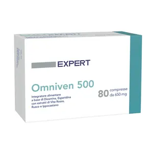Supplément pour hémorroïdes et veines de jambes Omniven 500-80 comprimés Diosmine, extrait de châtaignier, balai de boucher, hespéridine