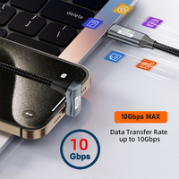 Fonction complète de haute qualité en forme de U USB3.2 GEN2 Type C 10Gbps 100W câble de données de charge rapide prend en charge le câble audio et vidéo OTG