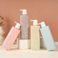Bouteilles PET personnalisées pour gel douche, shampoing, après-shampoing, lotion, 500 ml/750 ml, épaules arrondies, impression sérigraphique, logo personnalisé, pressage