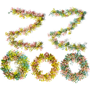 Couronne de fleurs artificielles Huiyun Baby's Breath, roseaux colorés pour décoration intérieure - Product Image 5