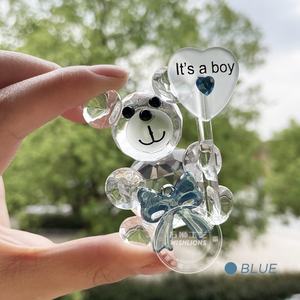 Orsetto in Cristallo, Regalo per Feste di Compleanno, Omaggio per Bambino/a, Rosa e Blu - Product Image 6